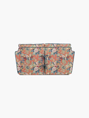 Cocobella 2 Seater Sofa in English Garden Coral Orange with Lagoon Velvet Trim - Hand Made in USA