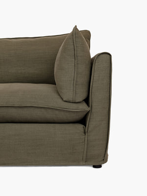 Cocobella 3 x 3 seater sofa in Beatrice Olive - Hand Made in USA