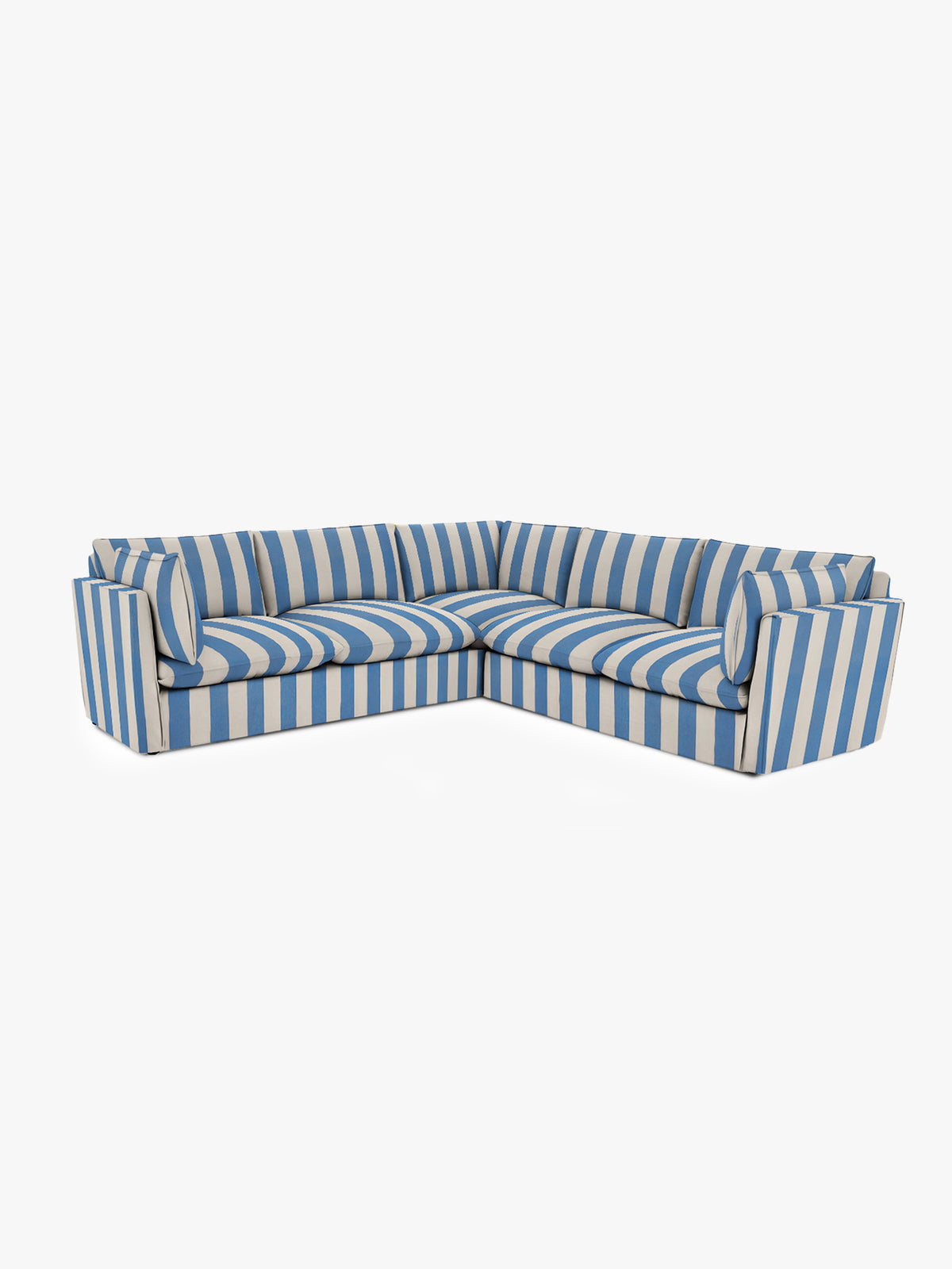 Cocobella 3 x 3 seater sofa in Cornish Blue Stripe - Hand Made in USA
