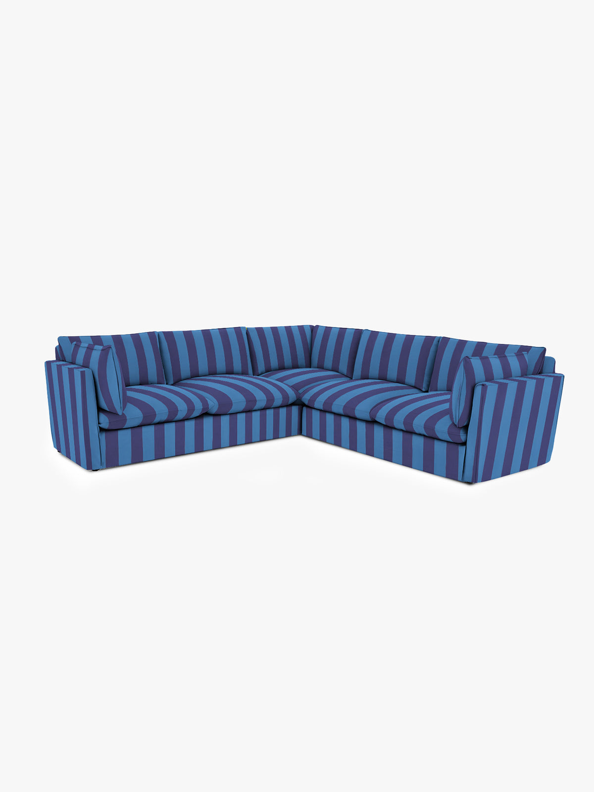 Cocobella 3 x 3 seater sofa in Coastal Blue Stripe - Hand Made in USA