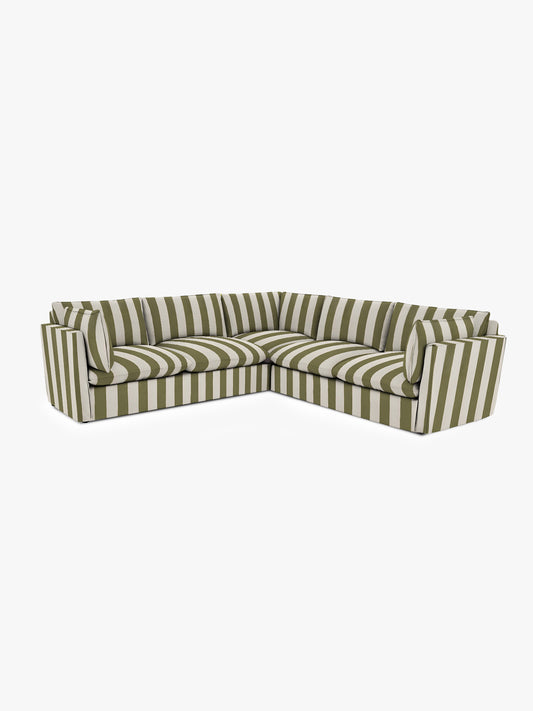 Cocobella 3 x 3 seater sofa in Spring Green Stripe - Hand Made in USA