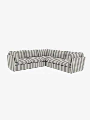 Cocobella 3 x 3 seater sofa in Garden Grey Stripe - Hand Made in USA