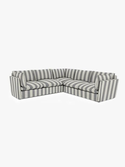 Cocobella 3 x 3 seater sofa in Garden Grey Stripe - Hand Made in USA