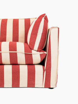 Cocobella 3 x 3 seater sofa in Petunia Red Stripe - Hand Made in USA