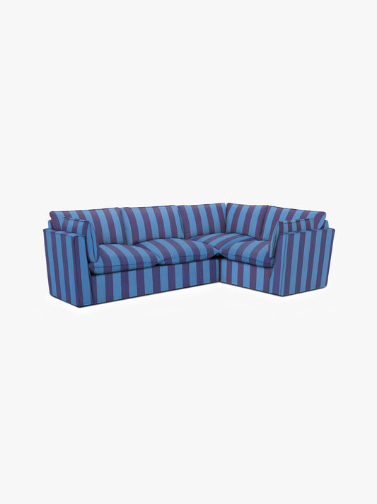 Cocobella LH 3 x 2 seater sofa in Coastal Blue Stripe - Hand Made in USA