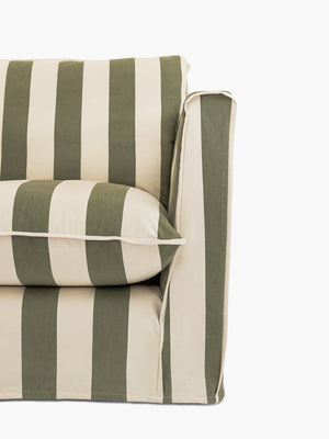 Cocobella 3 x 3 seater sofa in Spring Green Stripe - Hand Made in USA