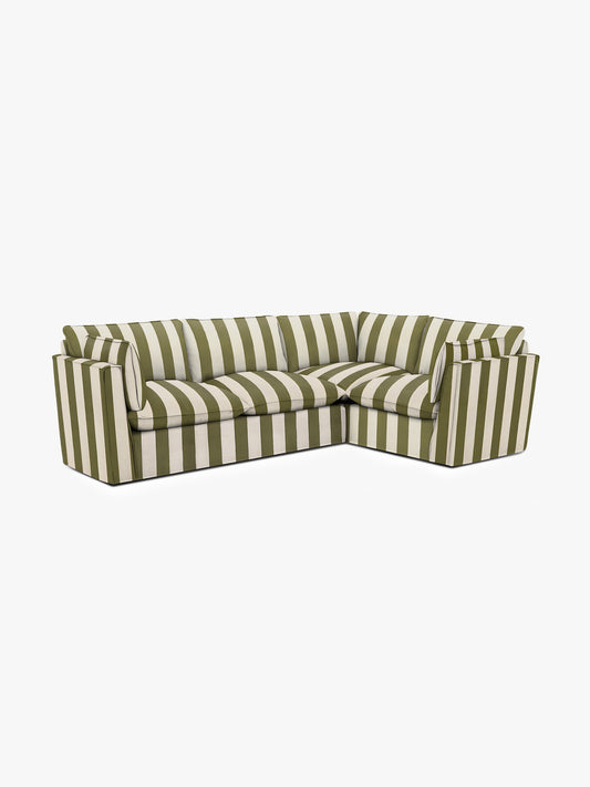 Cocobella LH 3 x 2 seater sofa in Spring Green Stripe - Hand Made in USA