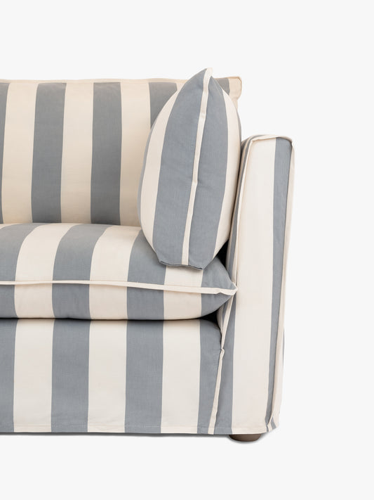 Cocobella LH 3 x 2 seater sofa in Garden Grey Stripe - Hand Made in USA