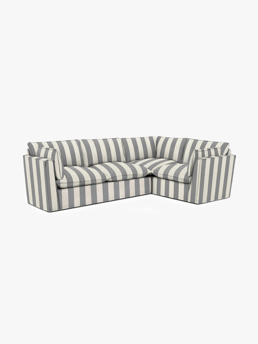 Cocobella LH 3 x 2 seater sofa in Garden Grey Stripe - Hand Made in USA