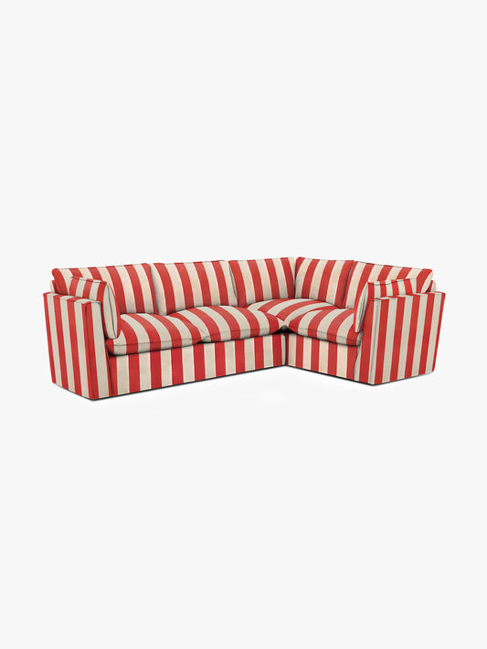 Cocobella LH 3 x 2 seater sofa in Petunia Red Stripe - Hand Made in USA