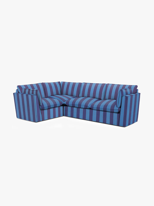 Cocobella RH 2 x 3 seater sofa in Coastal Blue Stripe - Hand Made in USA