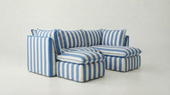 Coco L-Shaped Sofa with Chaise and Footstool in Customer's Own Material - Handmade to Order in the USA