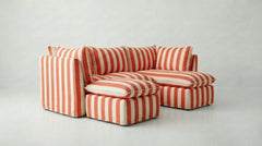 Coco L-Shaped Sofa with Chaise and Footstool in Customer's Own Material - Handmade to Order in the USA