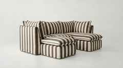 Coco L-Shaped Sofa with Chaise and Footstool in Customer's Own Material - Handmade to Order in the USA