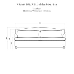 Felix 3 seater sofa in Woodland Stripe - Hand Made in USA
