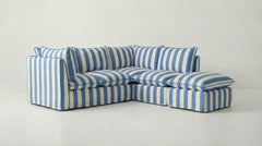 Coco L-Shaped Sofa with Footstool in Customer's Own Material - Handmade to Order in the USA