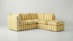 Coco L-Shaped Sofa with Footstool in Customer's Own Material - Handmade to Order in the USA
