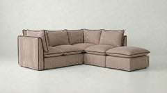 Coco L-Shaped Sofa with Footstool in Customer's Own Material - Handmade to Order in the USA