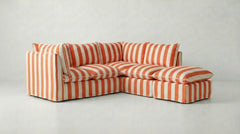 Coco L-Shaped Sofa with Footstool in Customer's Own Material - Handmade to Order in the USA