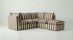 Coco L-Shaped Sofa with Footstool in Customer's Own Material - Handmade to Order in the USA