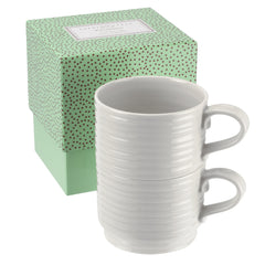 White Porcelain Stacking Cups - Set of 2