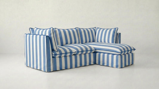 Coco L-Shaped Sofa with Chaise in Customer's Own Material - Handmade to Order in the USA