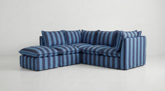 Coco L-Shaped Sofa with Footstool in Customer's Own Material - Handmade to Order in the USA