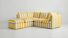 Coco L-Shaped Sofa with Footstool in Customer's Own Material - Handmade to Order in the USA