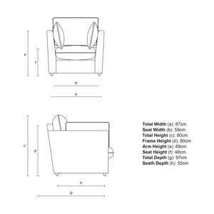 Cocobella Armchair in Beatrice Nutmeg - Hand Made in USA