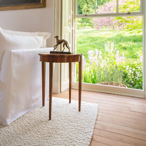 Coco 3.5 seater sofa with Oxford Border cushions in Cotton Linen Snow Drop  - Hand Made in USA