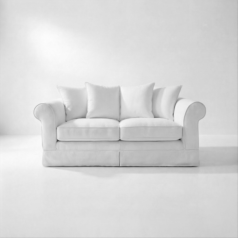 Barton 2 Seater Sofa with Scatter Cushions in Customer's Own Material - Handmade to Order in the USA