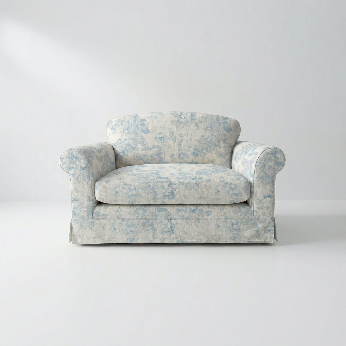 Barton Loveseat with Big Back Cushions in Midsummer Faded Blue - Handmade to Order in the USA