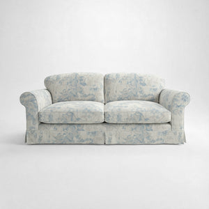 Barton Large Sofa with Big Back Cushions in Midsummer Faded Blue - Hand Made in USA