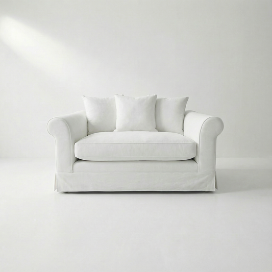 Barton Loveseat with Scatter Cushions in Customer's Own Material - Handmade to Order in the USA