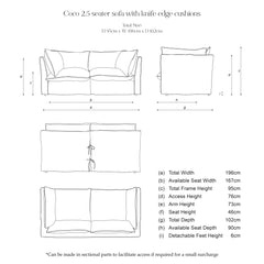 Coco 2.5 seater sofa bed with Self Piped Knife Edge cushion in Wildwood Duck Egg  - Hand Made in USA