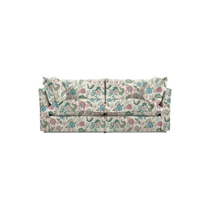 Coco 2.5 seater sleeper sofa with Knife Edge cushion in Kitty Spring Green  - Hand Made in USA