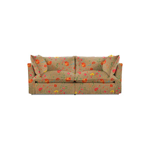 Coco 2.5 seater sleeper sofa with Self Piped Knife Edge cushion in Wildwood Twig  - Hand Made in USA