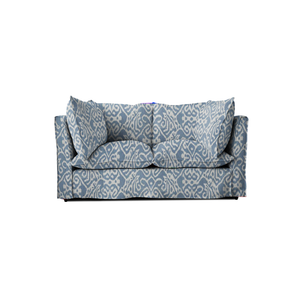 Coco 2 seater sofa with Knife Edge cushion in Otter Denim - Hand Made in USA