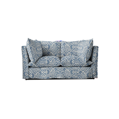 Coco 2 seater sofa with Knife Edge cushion in Otter Denim - Hand Made in USA
