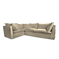 Coco 2 x 3 seater sofa with Knife Edge Cushion in Sisal Linen - Hand Made in USA
