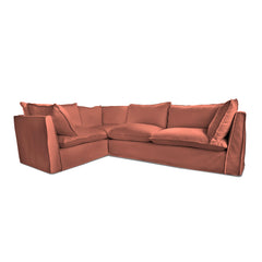 Coco 2 x 3 seater sofa with Knife Edge Cushion in Sweet Briar Linen - Hand Made in USA