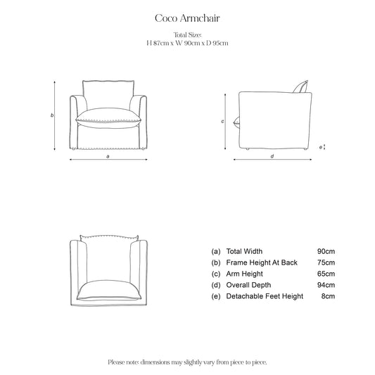 Coco Chair with Knife Edge Cushion in Cayenne Linen - Hand Made in USA