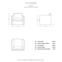 Coco Chair with Knife Edge Cushion in Moss Linen - Hand Made in USA