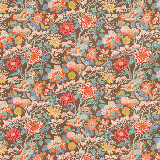 Little Magnolia Espresso Fabric Per Yard