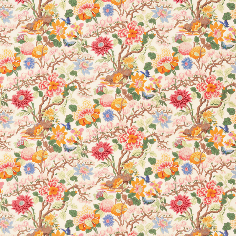 Little Magnolia Pink/Orange Fabric Swatch