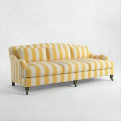 Felix 4 seater sofa in Dandelion Stripes - Hand Made in USA