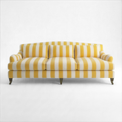 Felix 4 seater sofa in Dandelion Stripes - Hand Made in USA