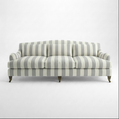 Felix 4 seater sofa in Garden Grey Stripes - Hand Made in USA