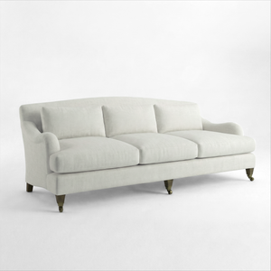 Felix 4 seater sofa in Cotton Linen Cool Coconut - Hand Made in USA