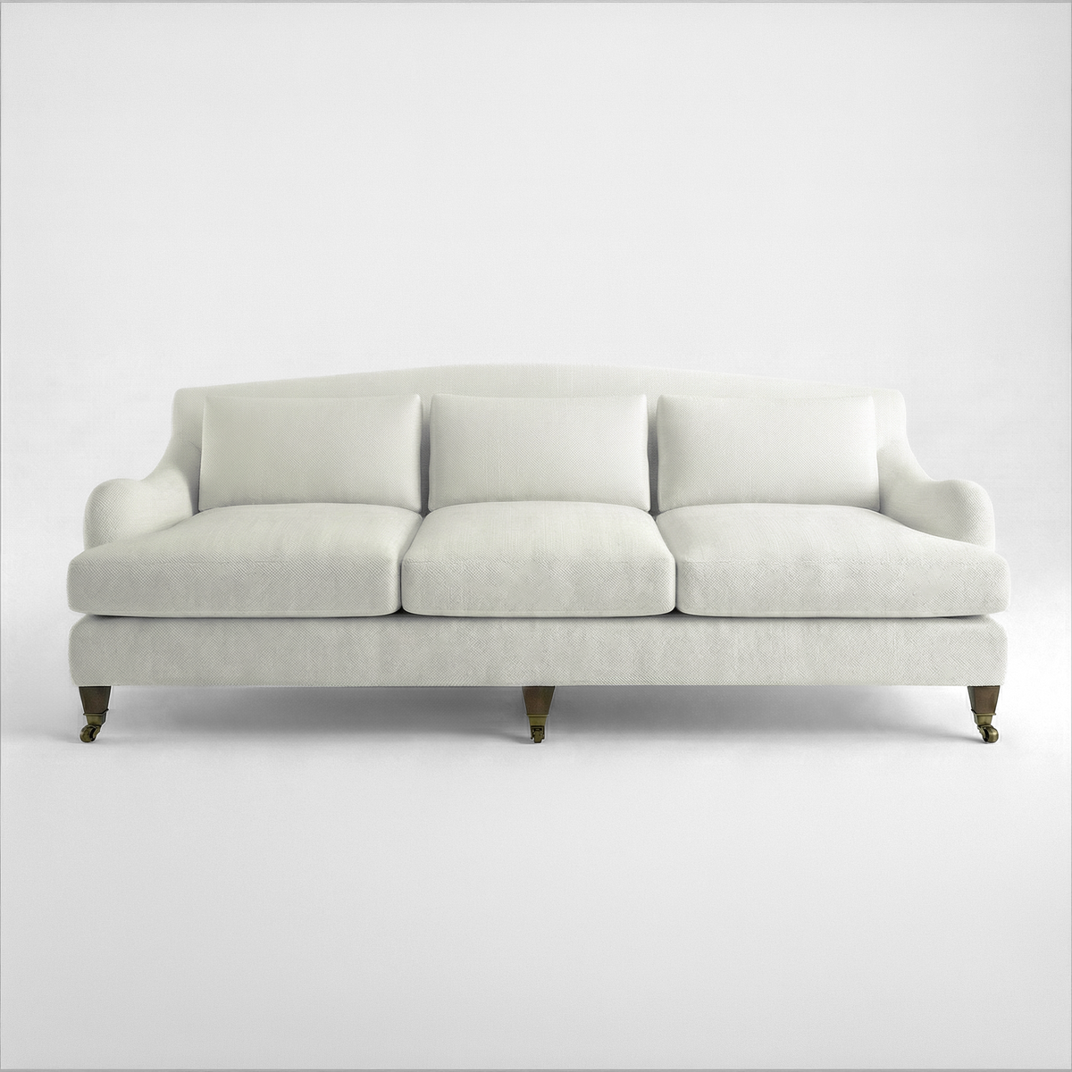 Felix 4 seater sofa in Cotton Linen Cool Coconut - Hand Made in USA